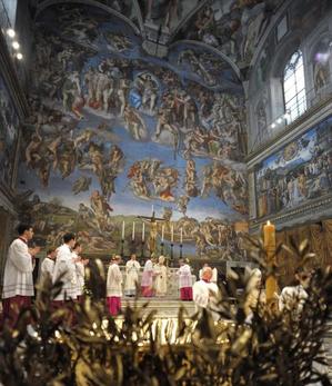 Pope in the Sistine Chapel 2013.jpg